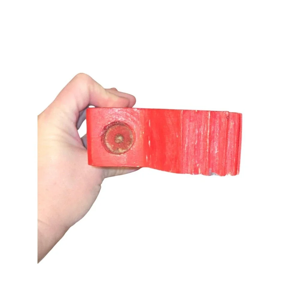 Handcrafted Red & White Santa‎ Claus Wooden Taper Candle Holder 11.5